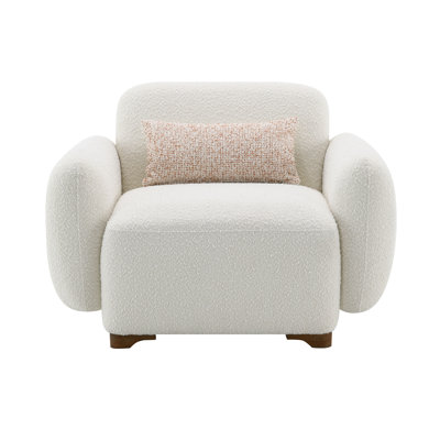 Faisa Armrest Chair with Pillow in Beige