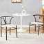 De 4 fauteuils en Y tissés en forme de Y noirs et blancs, de conception moderne en fer, confortables, convenant à différents styles de fauteuils avec sièges, salle à manger, chaises, structure, sièges confortables, multi