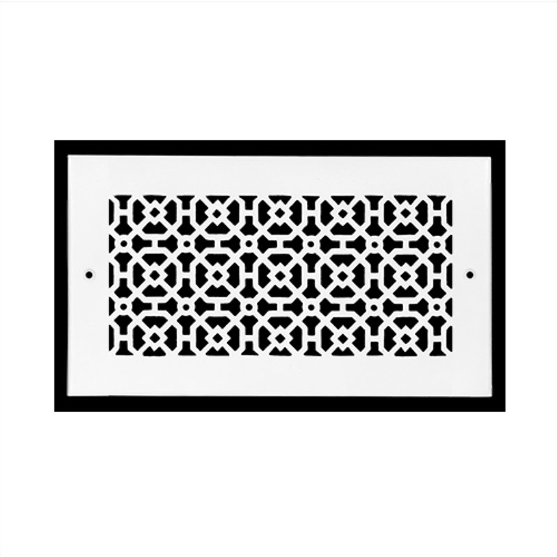 Ouverture de conduit Achtek AIR 6 po x 10 po (8 po x 12 po) | Grille d'air lourde en fonte d'aluminium, Blanc thermolaqué