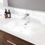 Meuble-lavabo gris foncé L 36 po x P 18 po avec comptoir en quartz de Carrare blanc et lavabo en porcelaine encastré-108902220