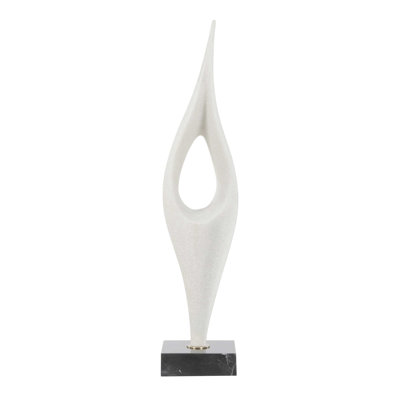 Uttermost Fluid Drop White Stone Sculpture In Black;white