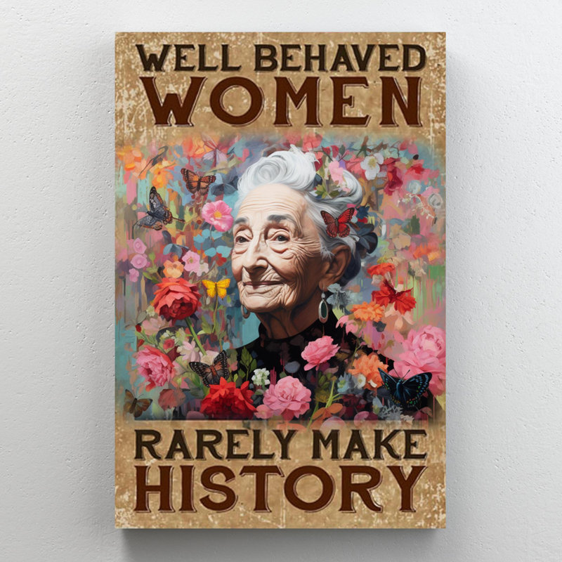 «Old Woman Wel Behaved Women», reproduction d'art rectangulaire sur toile tendue sur toile tendue, L 24 po x H 36 po