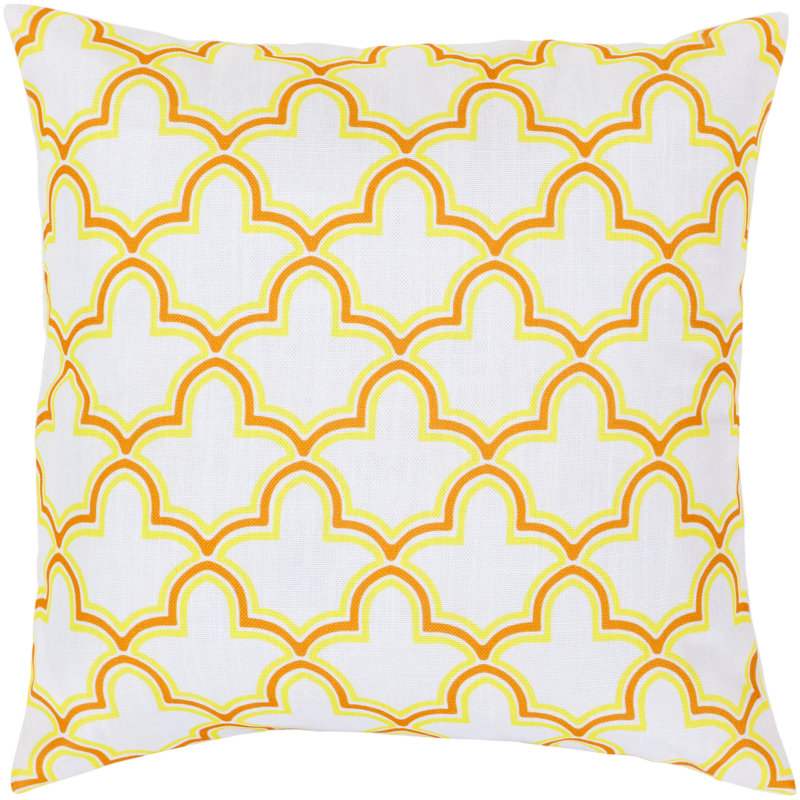 Dazzling Decorative Throw Pillow, 18" H x 18" W, Fern Green/Sea Green/Peach Cream, Down