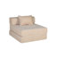 Canapé à compression, canapé-lit à plancher convertible à structure fixe, canapé modulaire à assise simple sans os, sans assemblage requis, tissu chenille, pour la chambre du salon, beige-1209245565