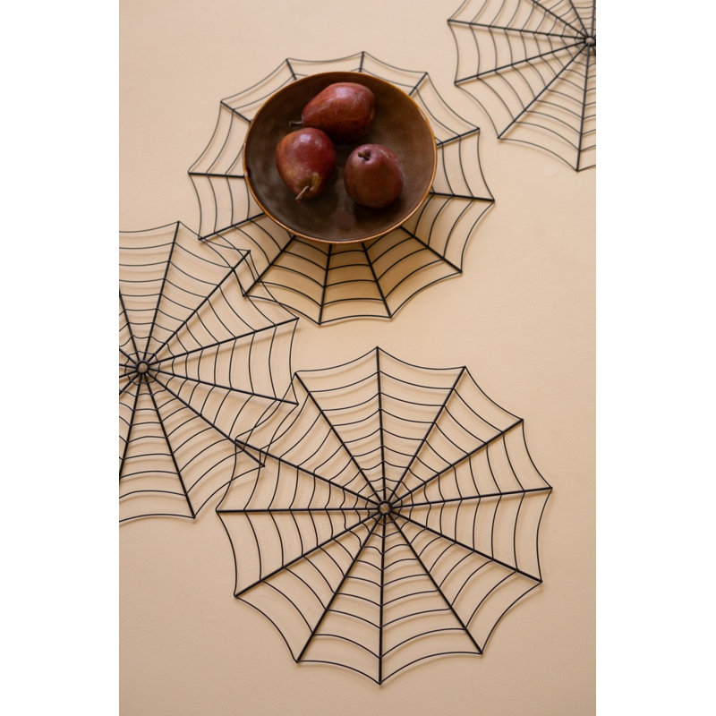  Ensemble de 4 décorations de table en métal noir H 13 po