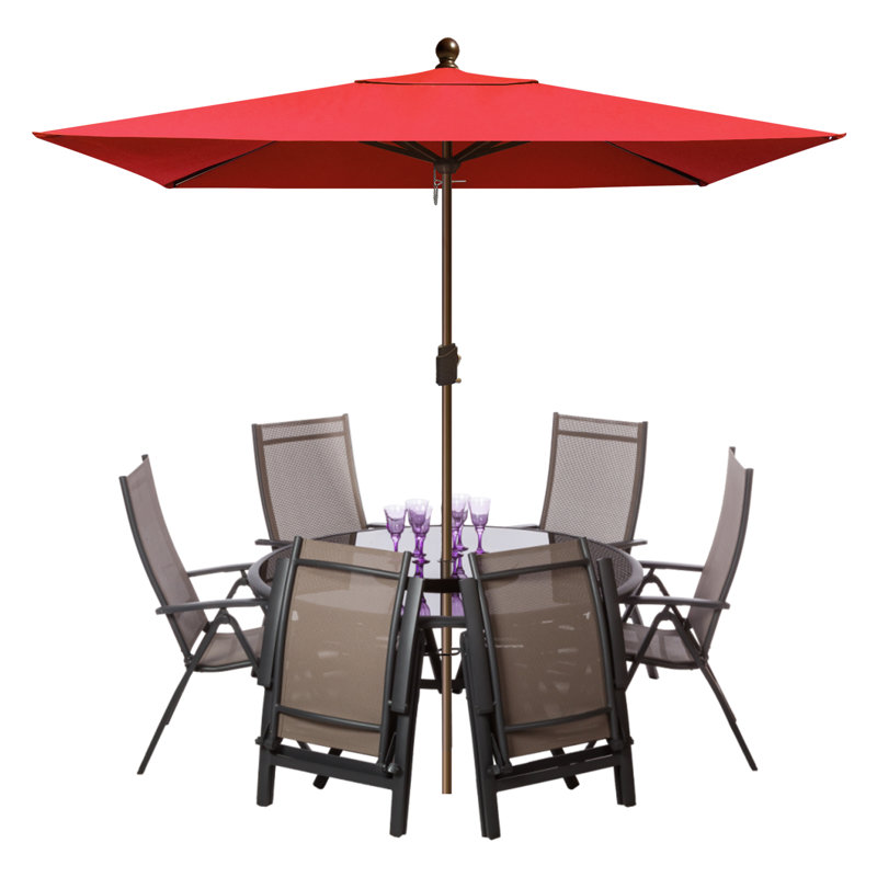 Monek 78'' x 120'' Rectangular Market Umbrella, Red