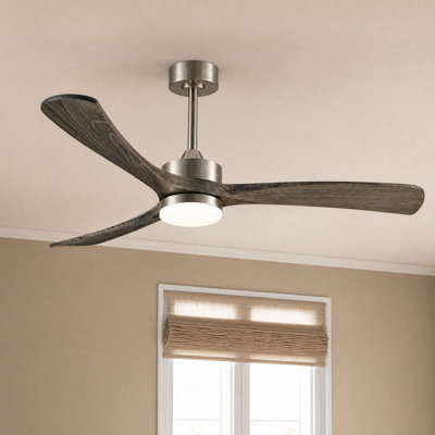 52" Modern Farmhouse Dimmable Ceiling Fan with LED Lights and Remote Control