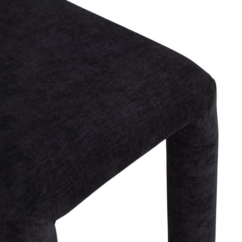 Chaise Amari, Noir, noir, noir, noir, Tissu chenille