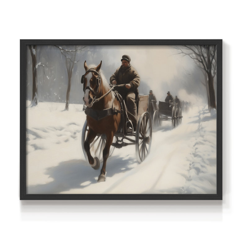 Chirstmas Art-MIV - Reproduction encadrée - Restickable, H 8 po x l 10 po, Noir, noir, noir, noir