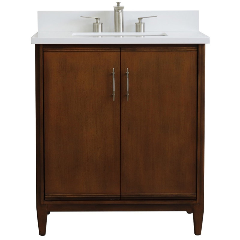 Ensemble de meuble-lavabo simple 31 po, Quartz blanc