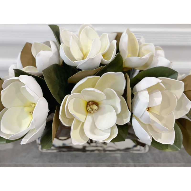 White Magnolia Real-Touch Faux Floral Centerpiece