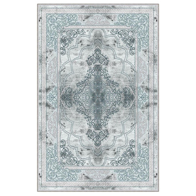 Luxurious Woven Area Rug, 100% Polyester, 23.6 x 39.4 inches | 650 g/m², 0.3 in Pile Height | Antibacterial, Non-Slip PVC Dot Underside, Machine Washable | 3D Digital Printing, Perfect for Living Room & Bedroom Decor