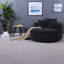 Fauteuil d'appoint en velours côtelé moderne et compact, siège rond noir de 55 po, portable pour un usage domestique