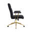 Fauteuil de bureau texturé noir et or en tissu texturé Boucle, chaise de bureau moderne à hauteur ajustable avec accoudoirs rembourrés