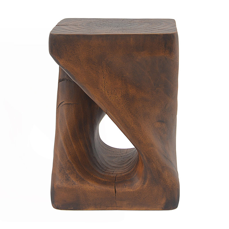 Twist Shape Side Table, Antique Brown