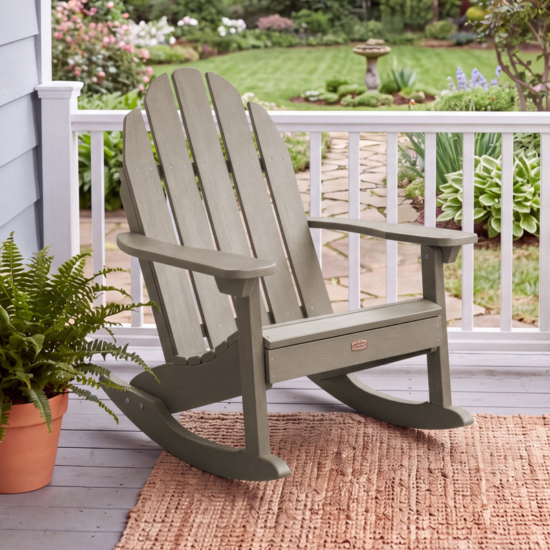 Chaise berçante en plastique Natoli, Brun bois
