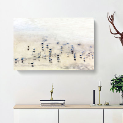 Seagulls Upon The Beach Painting - Wrapped Canvas