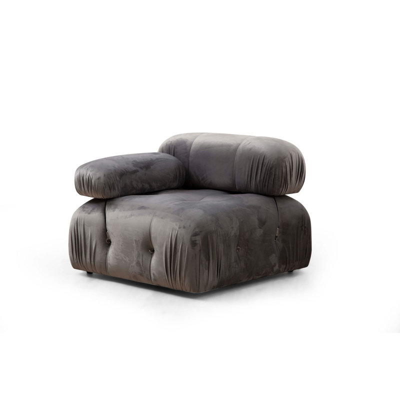 Elegant 1-Seat Sofa, Grey, 37.4 x 37.4 x 29.5 inches | Durable Beech Wood & Chipboard Frame, 100% Polyester Fabric | Soft 28 DNS Foam & Spring Support | Detachable Back & Arm, Perfect for Scandinavian Living Rooms