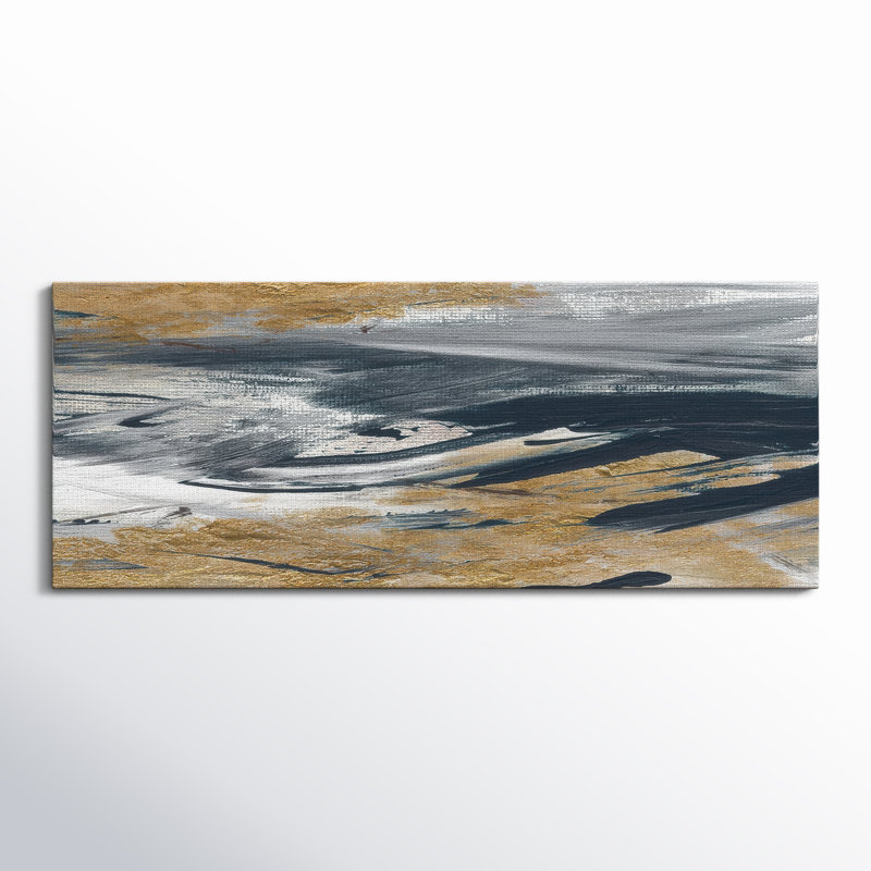 Tumultueux bleu marine sur toile, H 24 po x l 60 po x P 1,5 po