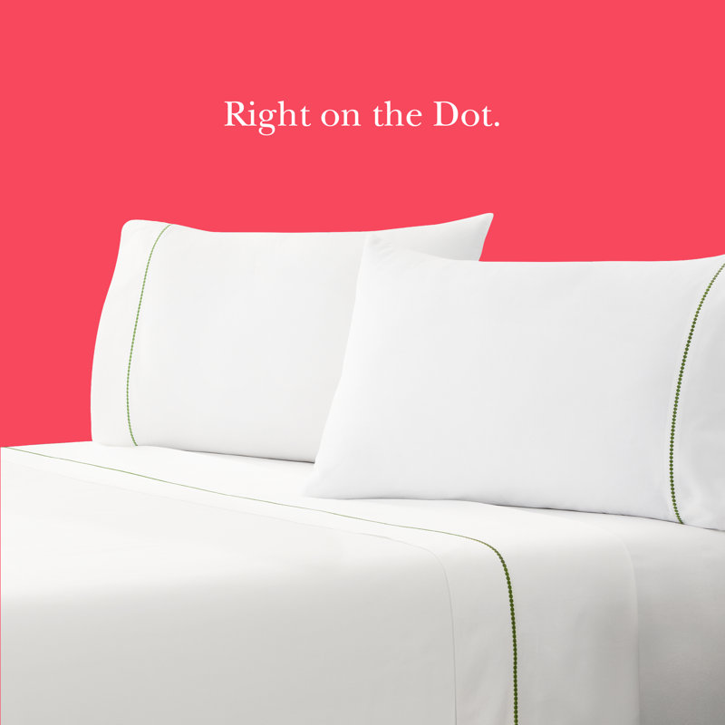 Dot Sheet Set, White/Pink , Queen Sheet Set