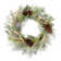 24"D Christmas Flocked Pinecone & Antler Wreath With Lights