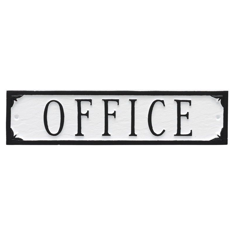 Office Statement Garden Plaque, White/Black