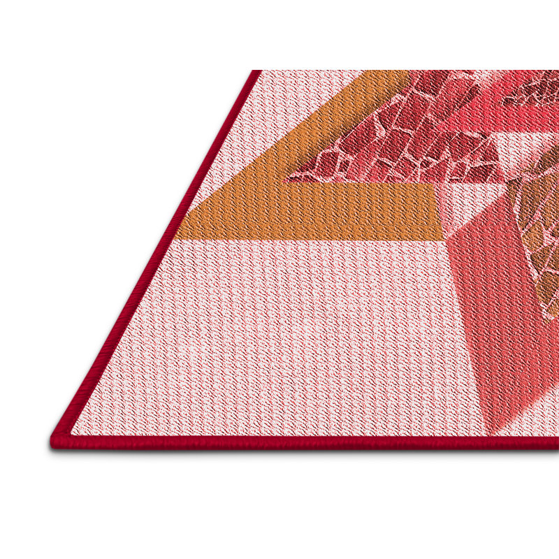 Washable Abstract Indoor Rug, Rectangle 4' x 6'