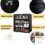 Armoire à chaussures noire à 4 couches avec porte en verre et armoire à chaussures en verre avec contrôle à DEL Bluetooth