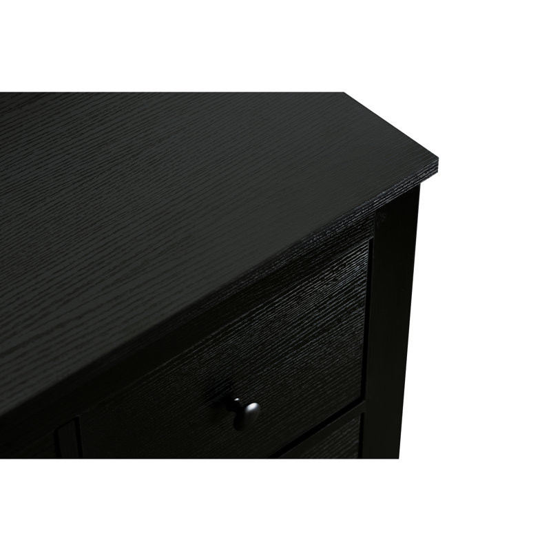 Commode noire à 10 tiroirs au style simple, à la texture lisse et au rangement spacieux, idéale pour les garde-robes de chambre à coucher