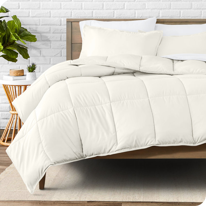 Ensemble d'édredon ultra-doux toutes saisons, Édredon surdimensionné pour grand lit et 2 taies, Crème