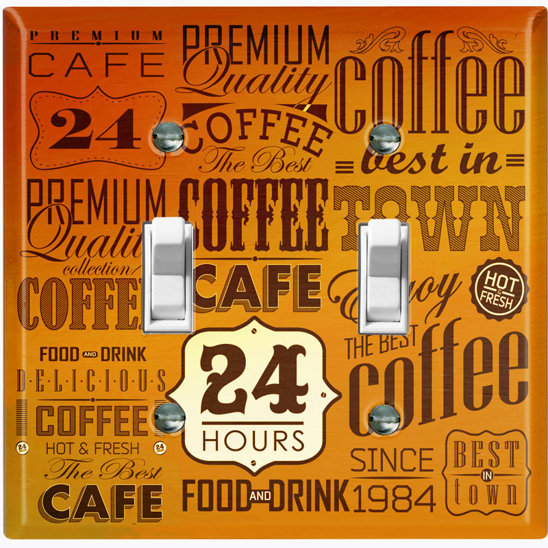 Plaque murale interrupteur à bascule 2 lumières Coffee Diner