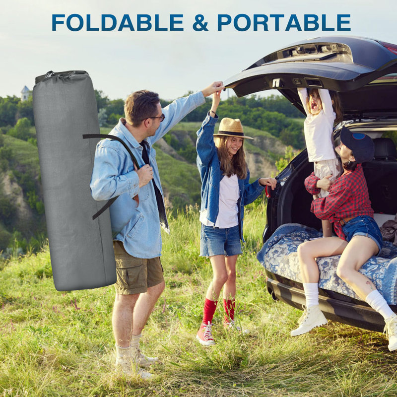 Xxl Folding Camping Cot With Mattress, Heavy Duty Portable Cot Bed For Adults, 500 Lbs Capacity, 1200D Oxford Fabric, Outdoor Sleeping Cot With Carry Bag For Camping, Travel & Guests