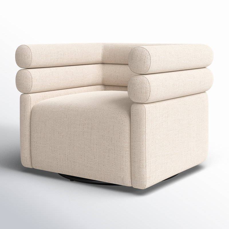 Evie Swivel Chair-Hampton Cream, Cream Polyester Blend