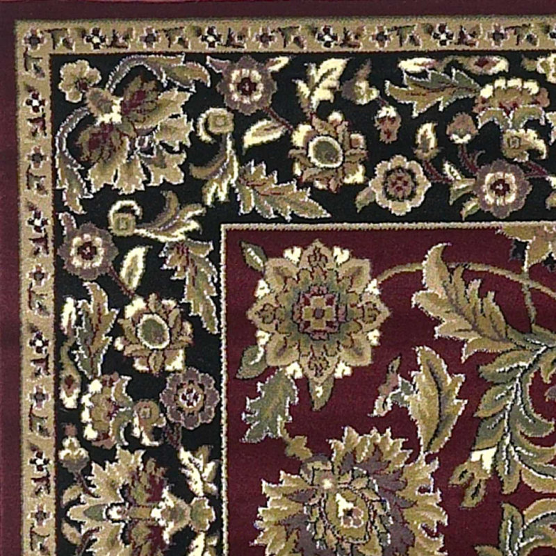 Tapis traditionnel rouge ou noir, Rectangle 3 pi x 5 pi