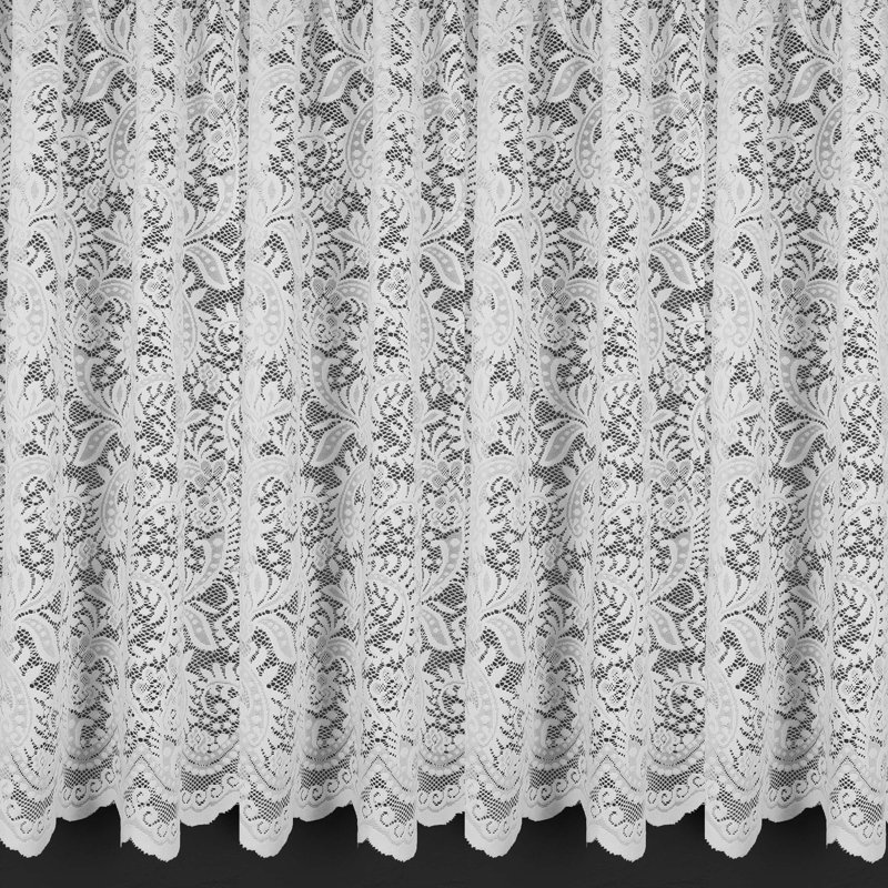 Triston Lace Semi Sheer Curtain Single Panel, 200cm Width x 91cm Drop