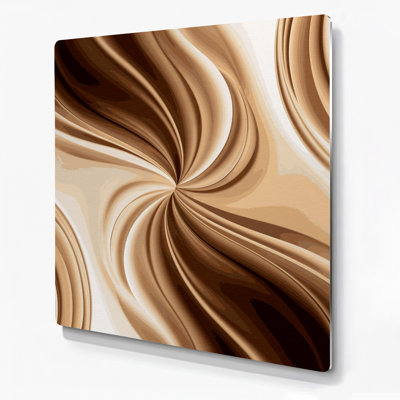 Gradient Abstract 59 Beige Metal Wall Art