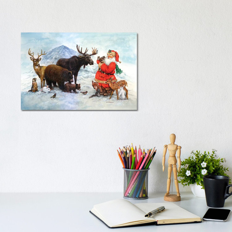 Jolly St. Nick by Giordano Studios - Wrapped Canvas Painting, 20.32 cm H x 30.48 cm W