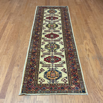 Handmade Kazak Wool Runner