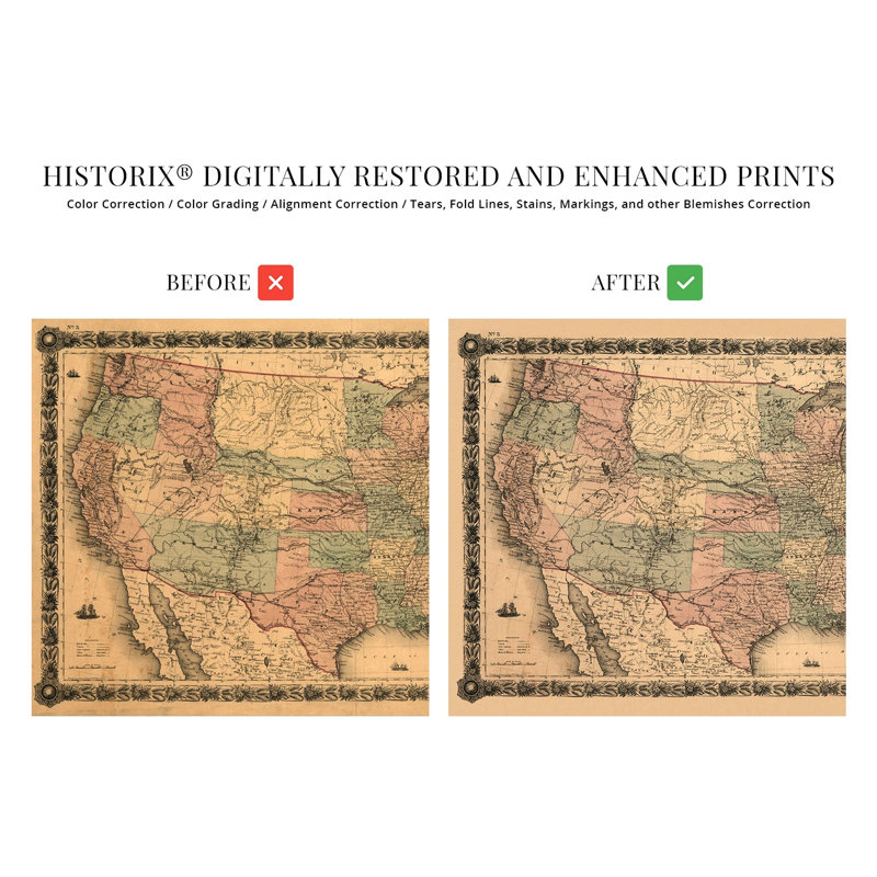 Carte militaire des États-Unis en 1861, H 18 po x l 24 po