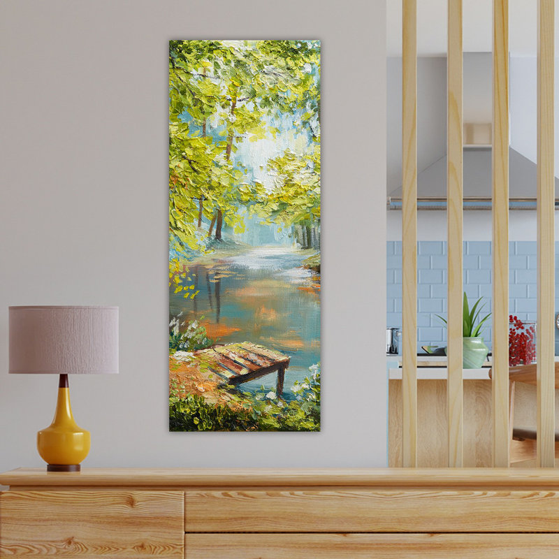 Superbe peinture sur toile décorative, 11,8 po x 31,5 po | 100% toile, encadrée avec un cadre 100% bois (épaisseur: 1,6 po) | Parfait pour la décoration intérieure, le salon et le bureau, élégant et accrocheur