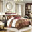 4 Piece Comforter Brown For Queen Bed - Chenille Front, Solid Dyed Back, Soft Satin Decorative Trim