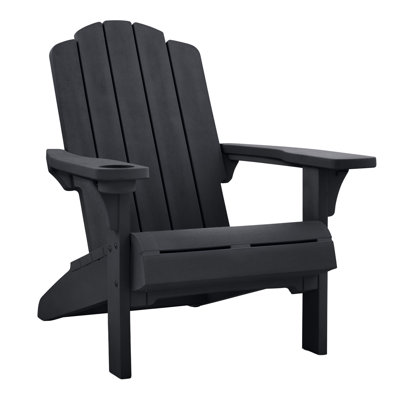 Keter Kiawah Adirondack Chair Durable Weatherproof Outdoor Furniture for Porch and Backyard (Choose Color)