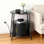 Table de bout ronde de 23,8 po de hauteur avec station de charge, table d'appoint cannelée avec porte tambour et rangement caché pour le salon et la chambre à coucher