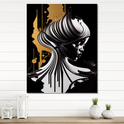Minimal Glam, portrait d'une jeune femme exquise II - très grandes horloges murales