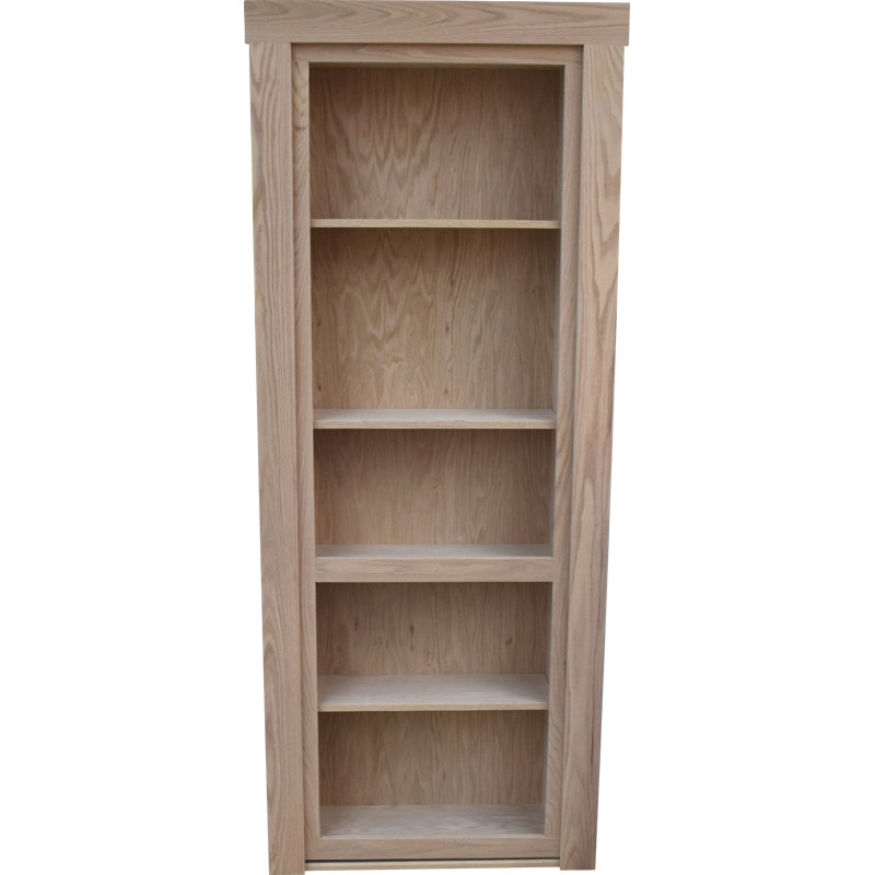Bookcase hidden door, 28" x 80", Unfinished, Outswing Right