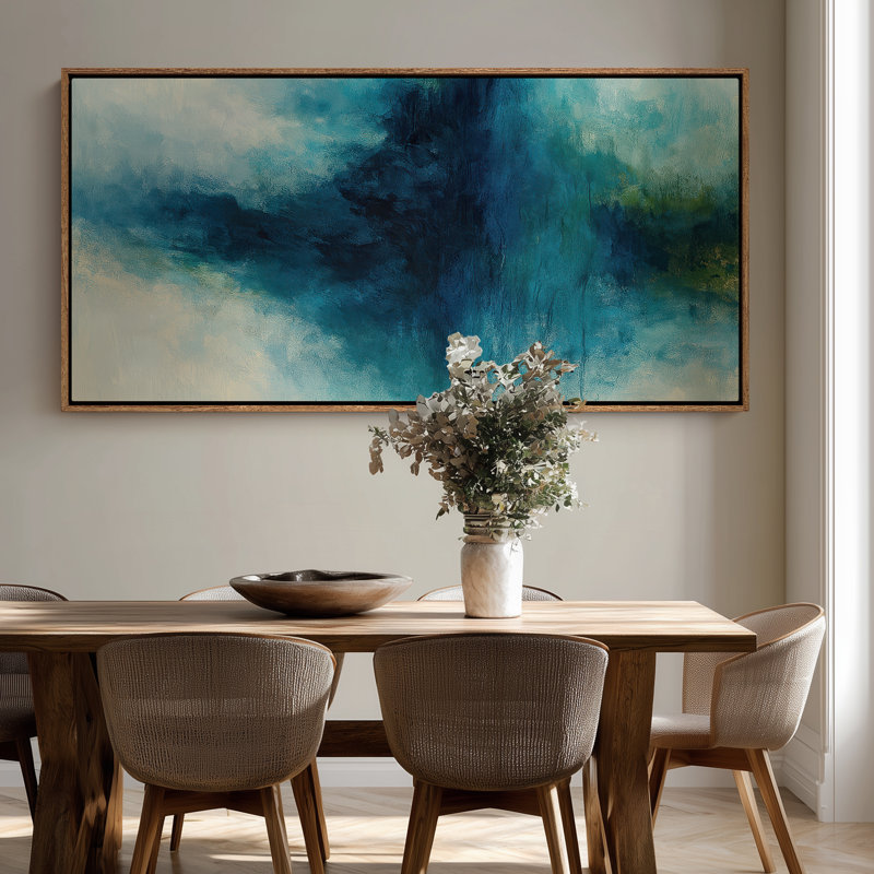 Très grand art mural rétro encadré pour art classique, H 30 po x l 60 po, Naturel