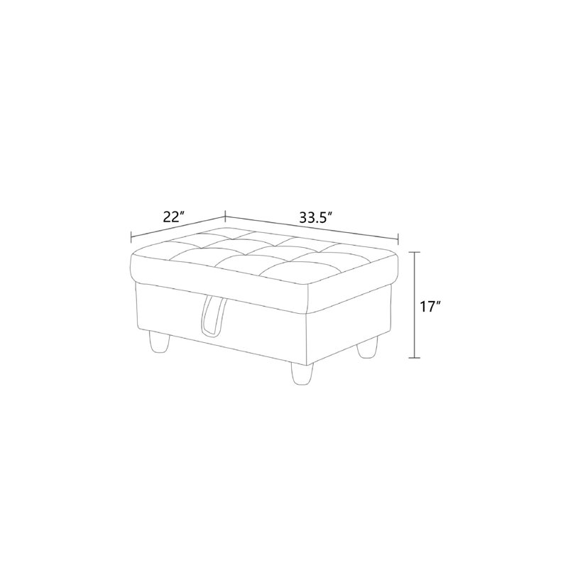 Ensemble de repose-pieds de rangement pour salon - structure en bois massif, Rouge