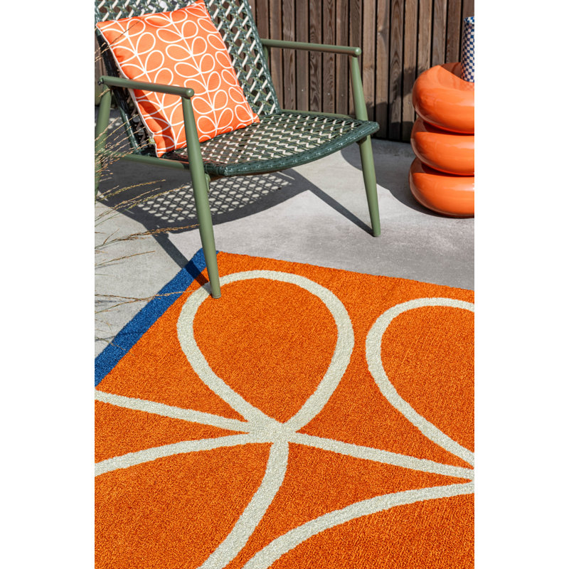 Linear Stem Hand Tufted Floral Area Rug, Rectangle 6'6" x 9'2"