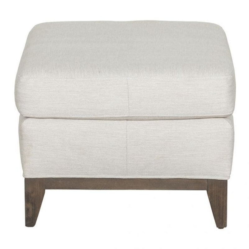 McCoy 26" Wide Rectangle Standard Ottoman, Walnut, 3156 Linen 100% Polyester