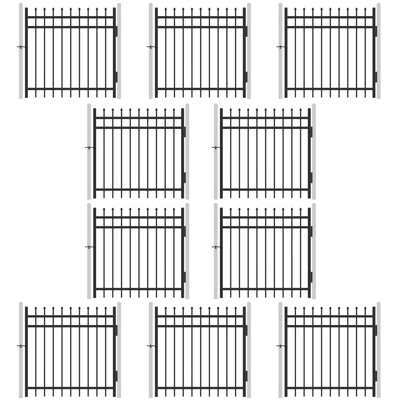  4FT H X 4FT W High Pack of 10 Heavy Duty Pinnacle Fence Gate, Metal Garden Fence Gate